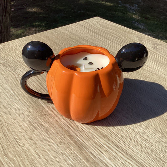 Disney Mickey Pumpkin Mug Candle 27oz Twilight Woods Scent Pet Friendly New