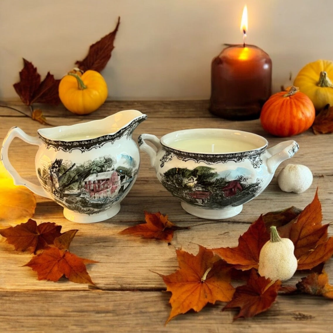 Johnson Brothers (The Friendly Village), sugar bowl and creamer