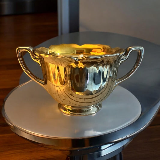 Silver Sugar Bowl/gold plated interior