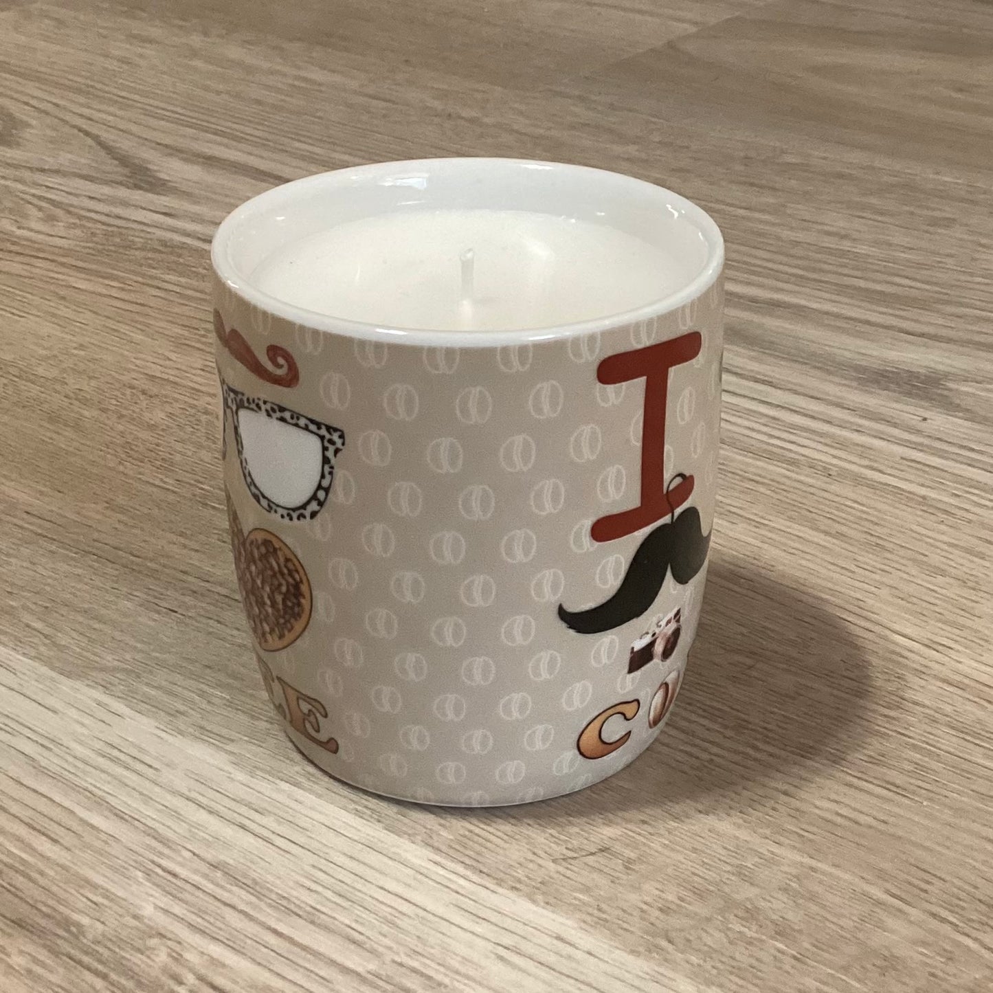 I ❤️ Coffee Repurposed Mug Candle – Midnight Bourbon | 11oz+ Premium Wax