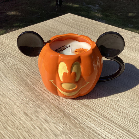 Disney Mickey Pumpkin Mug Candle 27oz Twilight Woods Scent Pet Friendly New