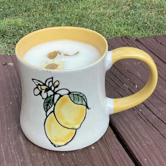 Vintage Spectrum Lemons Mug Candle | 17oz Premium Wax | Pet Friendly Lemongrass